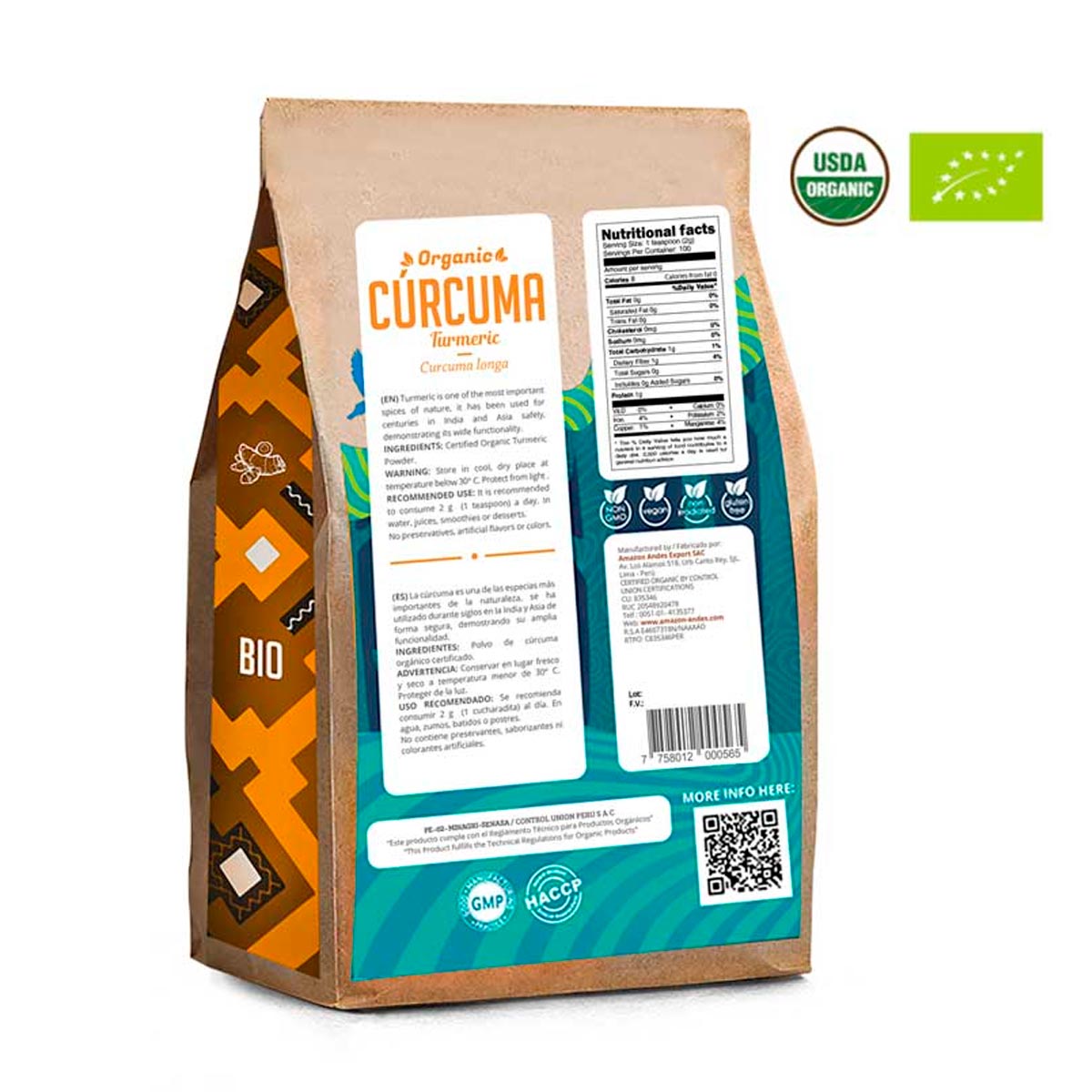 Cúrcuma orgánica en polvo x 200g