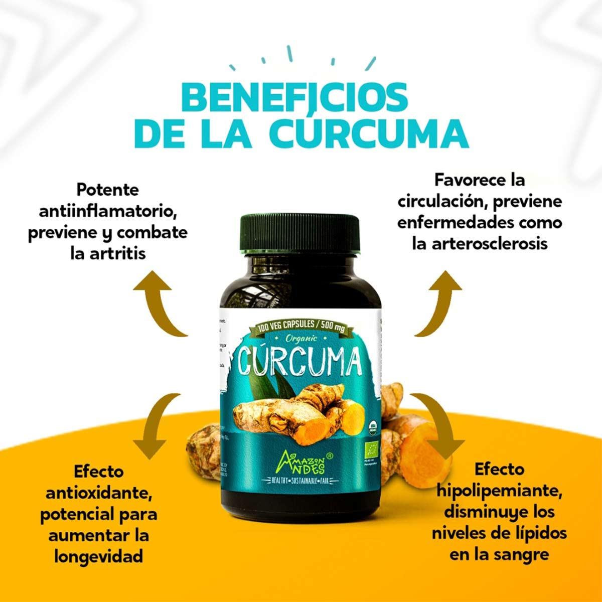 Cúrcuma Orgánica en cápsulas (100 x 500mg) - Tikafarma