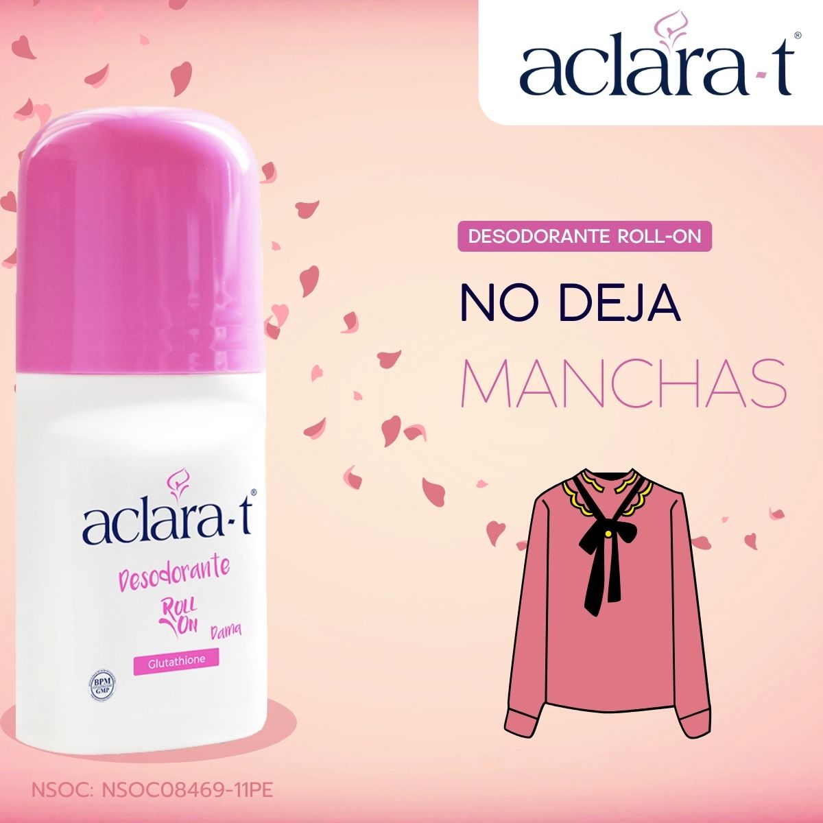 Desodorante Aclarante para Mujer con Glutathione x 50ml – Antitranspirante 24h, Antimanchas y Frescura 50ml