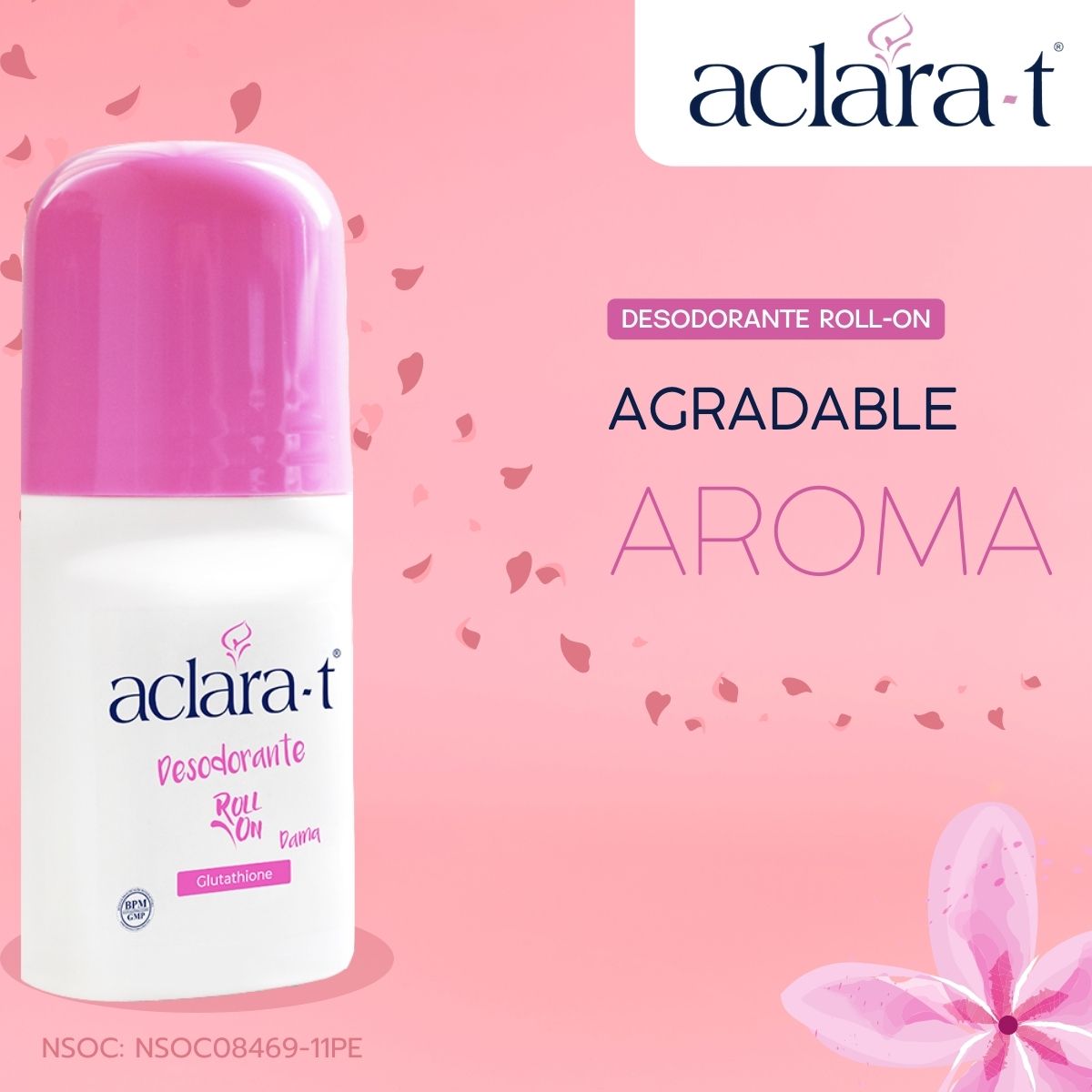 Desodorante Aclarante para Mujer con Glutathione x 50ml – Antitranspirante 24h, Antimanchas y Frescura 50ml