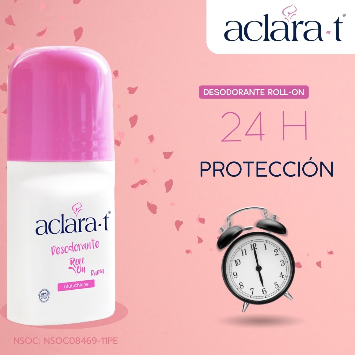 Desodorante Aclarante para Mujer con Glutathione x 50ml – Antitranspirante 24h, Antimanchas y Frescura 50ml