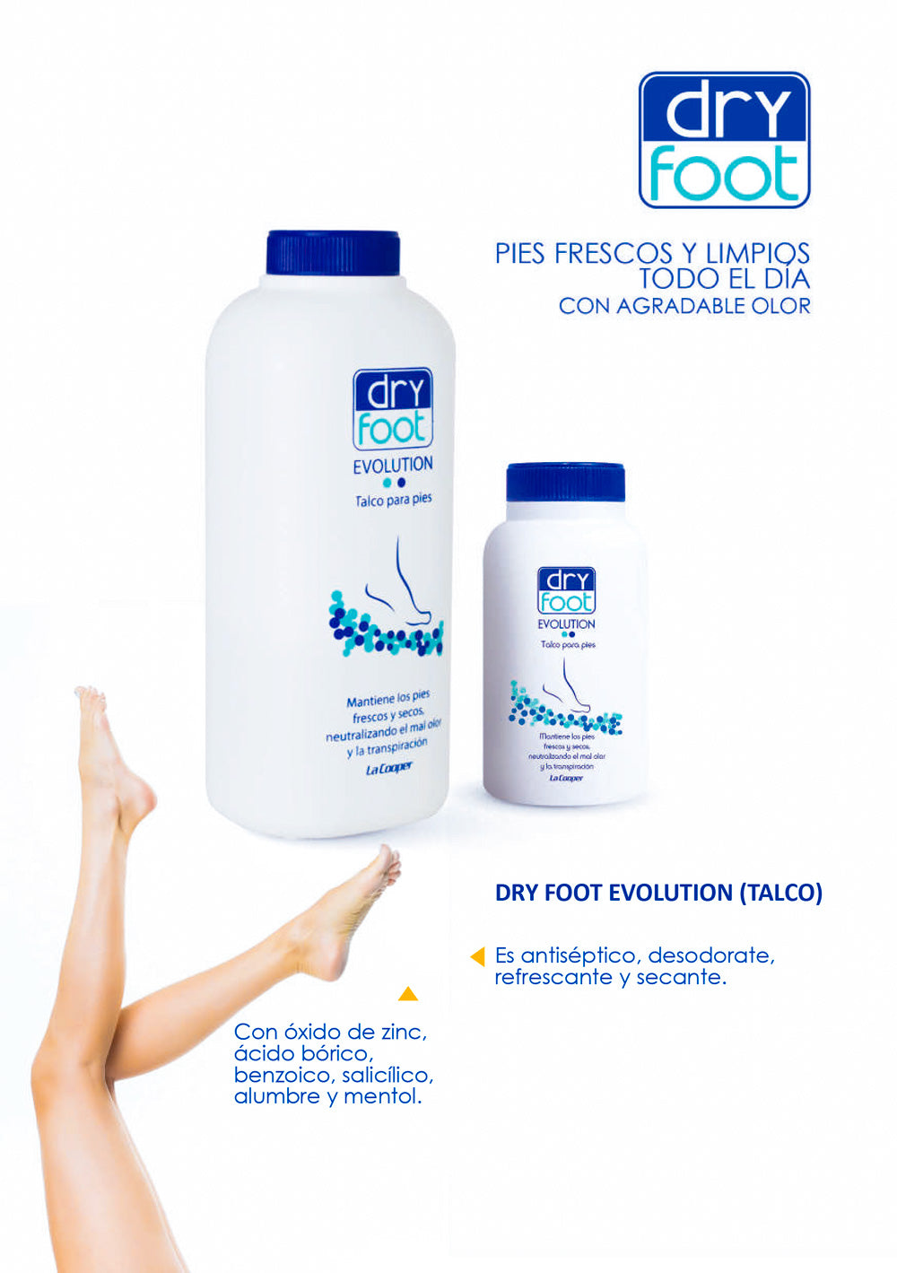 Talco Para Pies Dry Foot | Controla el Sudor y Elimina el Mal Olor