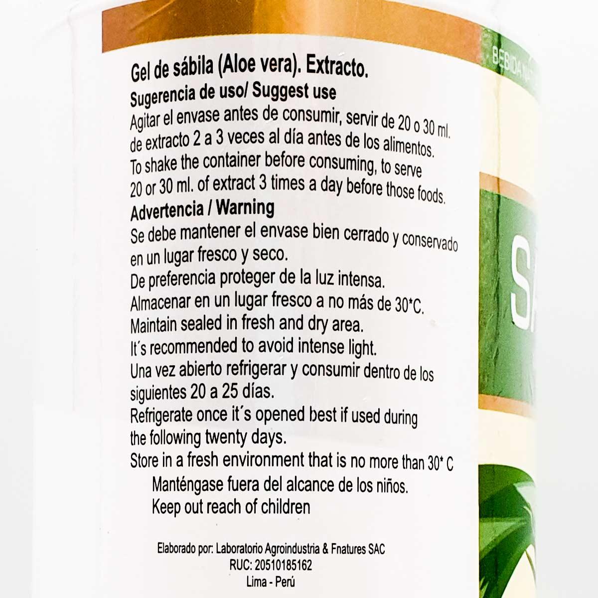 Extracto de Sábila (Aloe Vera) x 600ml - Tikafarma