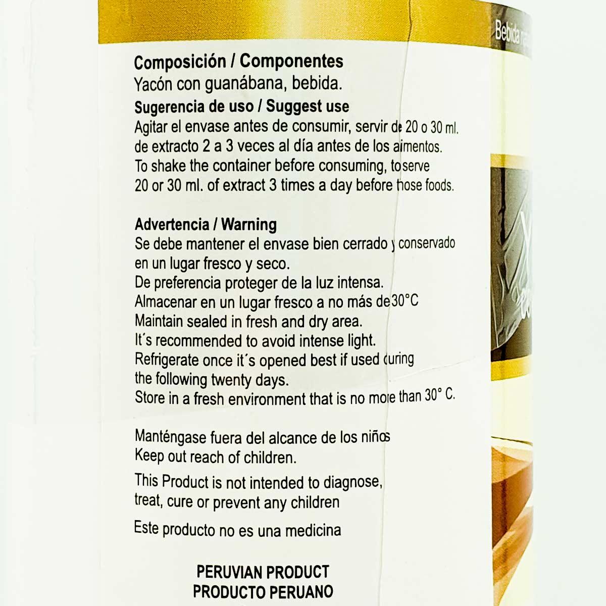 Extracto de Yacón con Guanábana x 600ml - Tikafarma