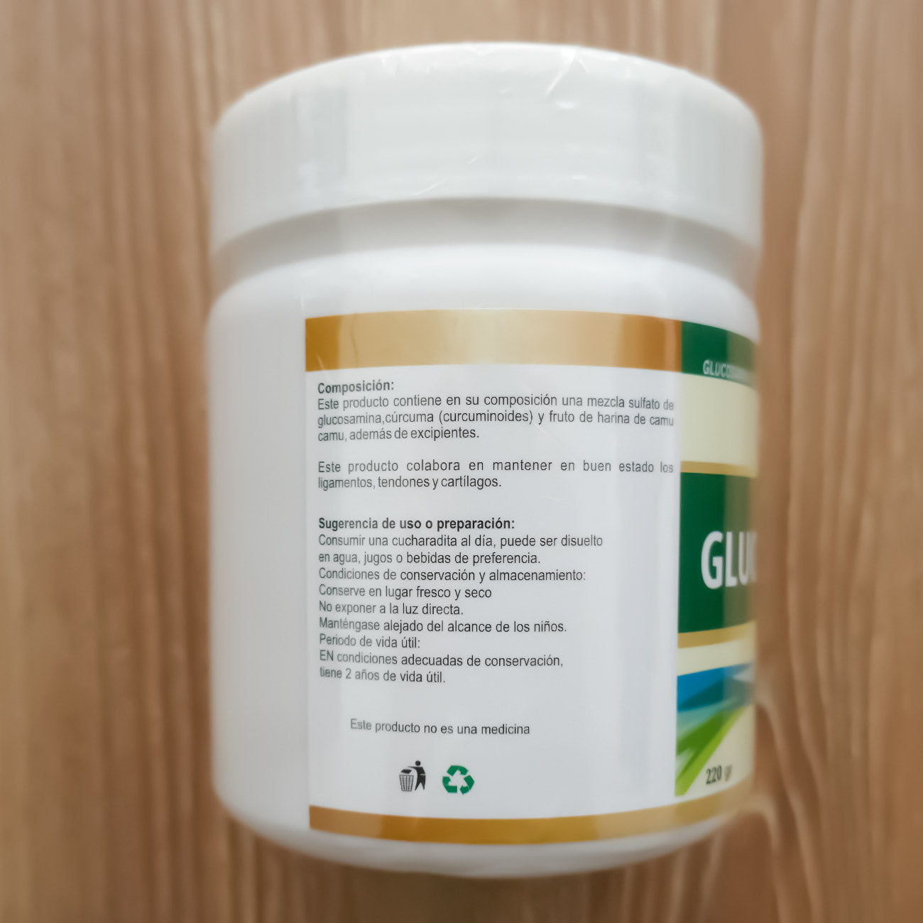 Glucosamina en Polvo con Cúrcuma y Camu Camu en polvo x 220g | Articulaciones, Antiinflamatorio y Vitamina C Natural