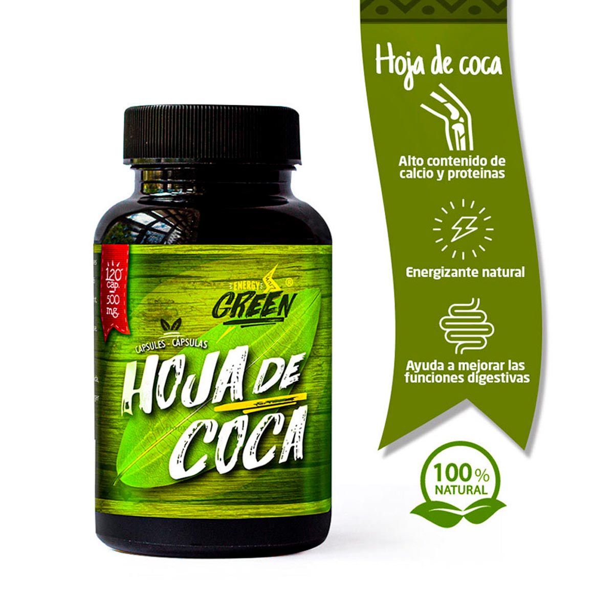 Hoja de Coca en cápsulas (120 x 500mg)