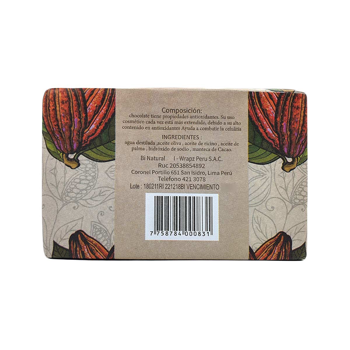 Jabón Artesanal de Chocolate x 150g