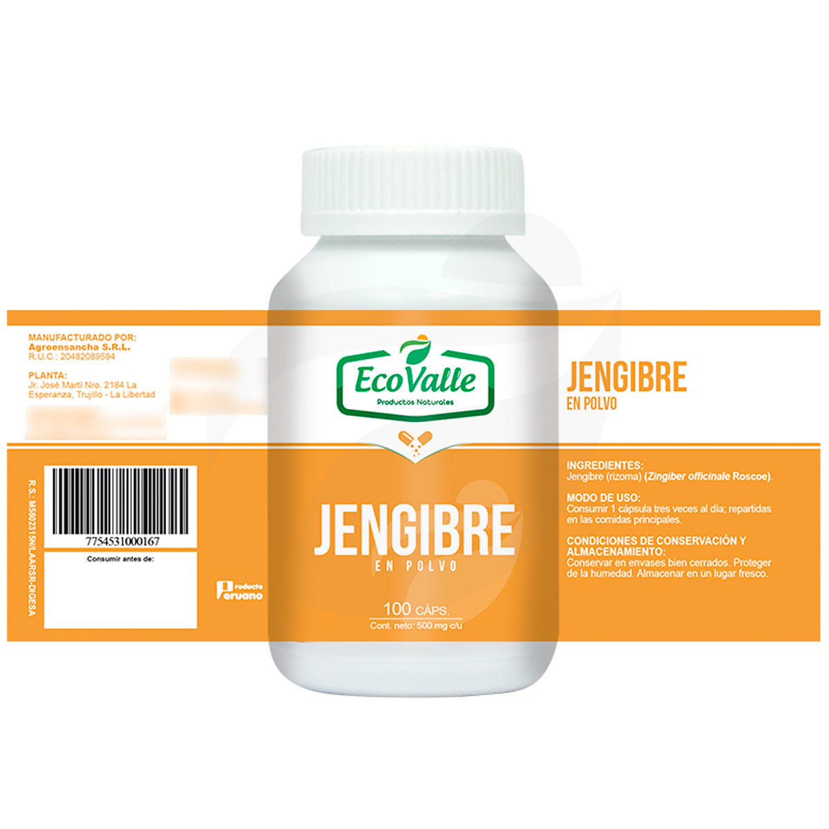 Jengibre en cápsulas (100 x 500mg)
