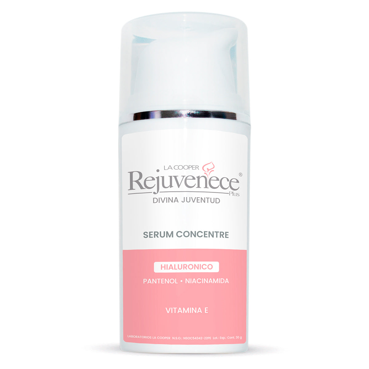 Sérum Facial Ácido Hialurónico con Pantenol, Niacinamida y Vitamina E x 30g – Hidratante, Reparador y Antiarrugas