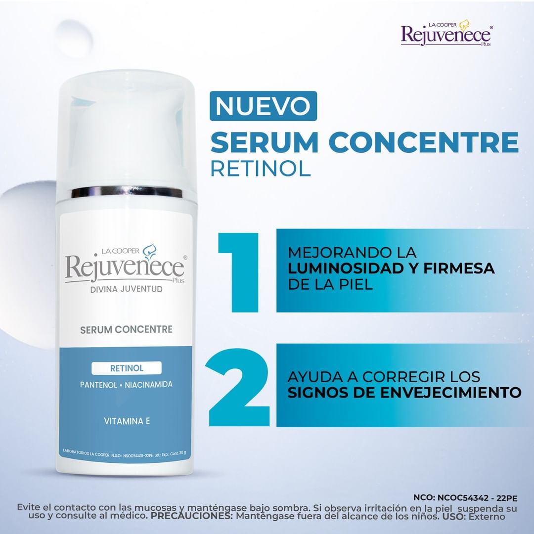 Sérum Facial con Retinol, Niacinamida y Pantenol x 30g – Antiarrugas, Hidratante y Renovador