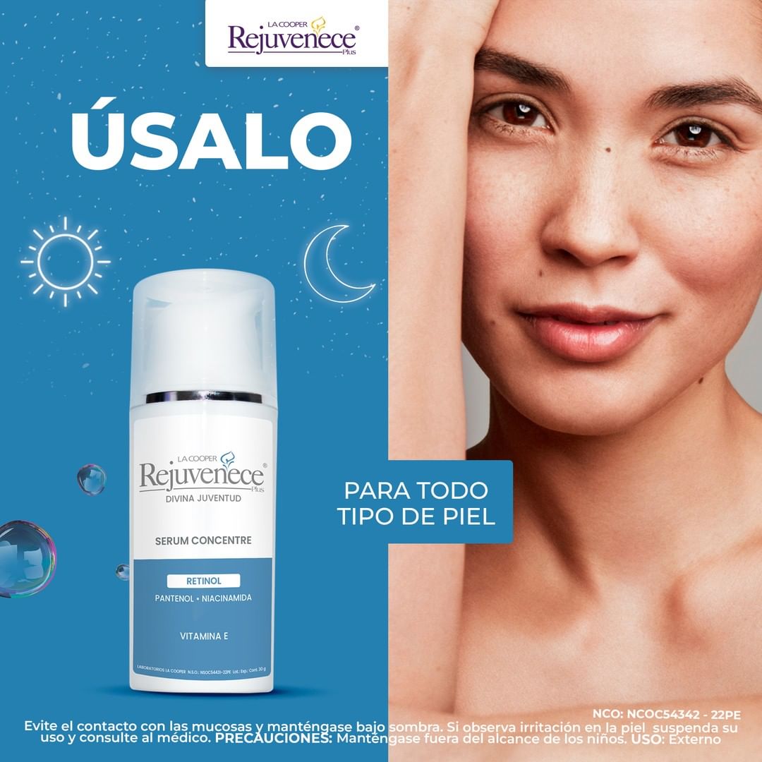 Sérum Facial con Retinol, Niacinamida y Pantenol x 30g – Antiarrugas, Hidratante y Renovador