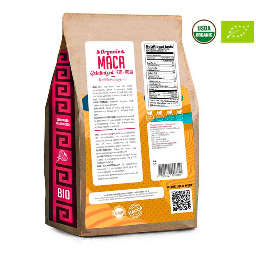 Maca Roja Orgánica Gelatinizada en polvo x 200g