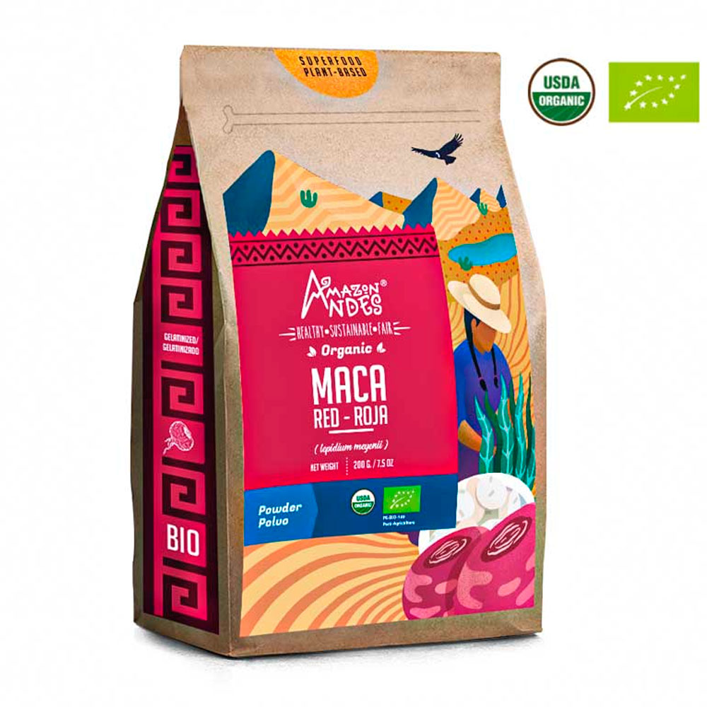 Maca Roja Orgánica Gelatinizada en polvo x 200g