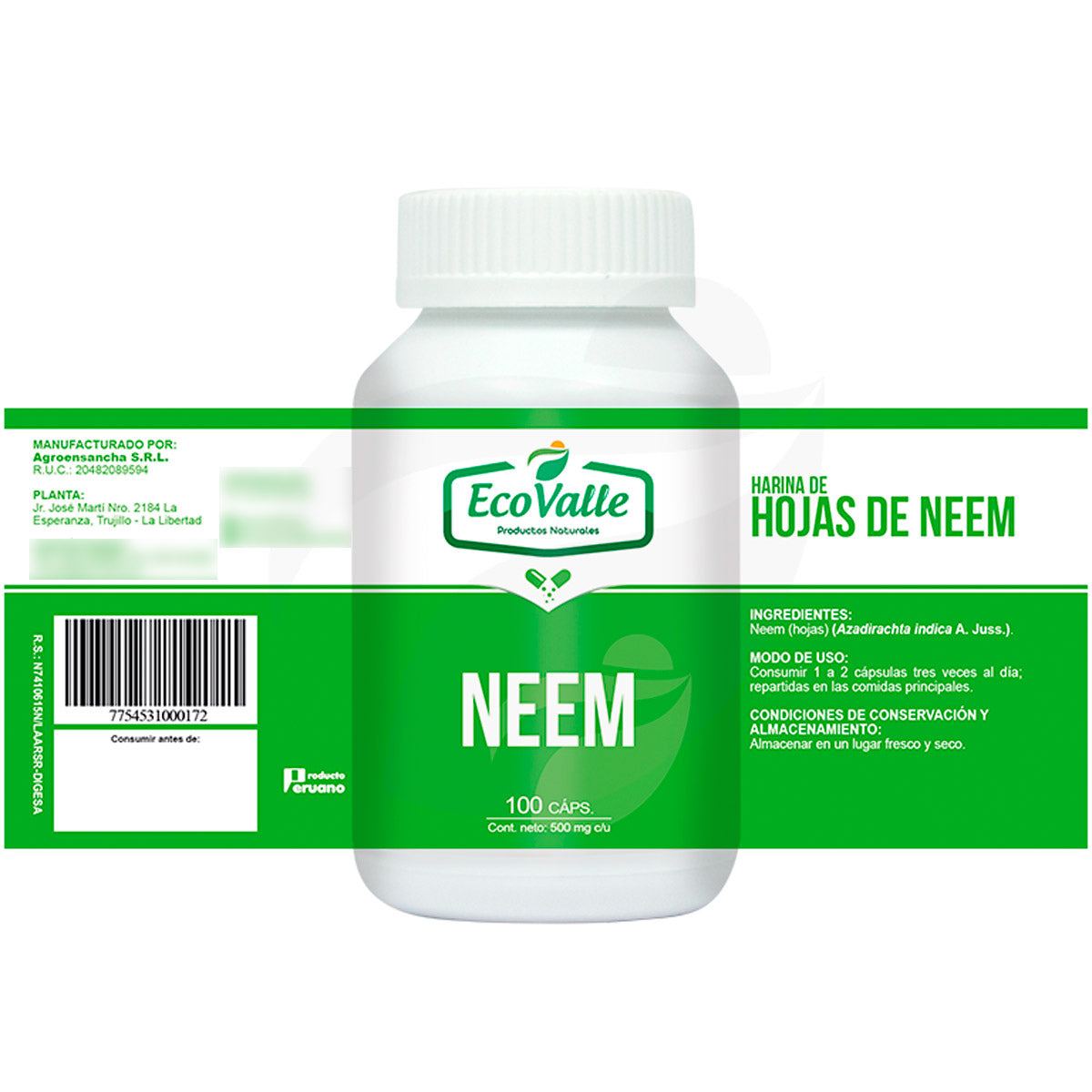 Neem (Purificador de Sangre) en cápsulas (100 x 400mg)