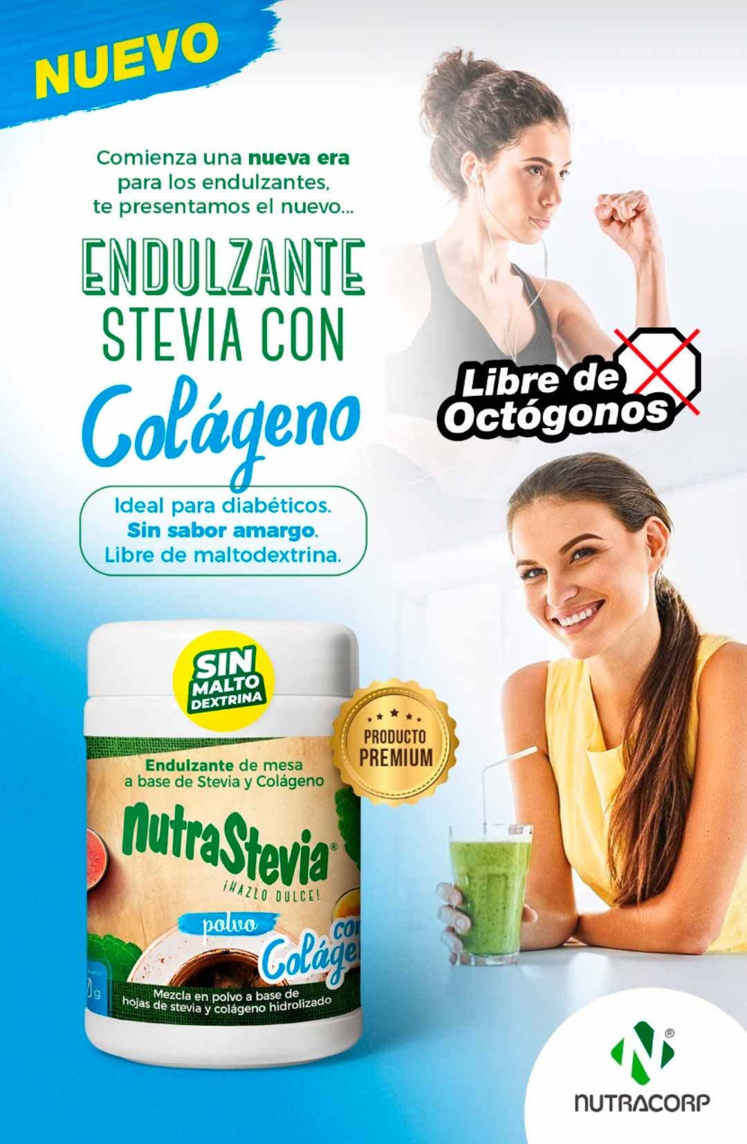 Stevia con Colágeno NutraStevia en Polvo x 50g – Endulzante Natural Sin Calorías
