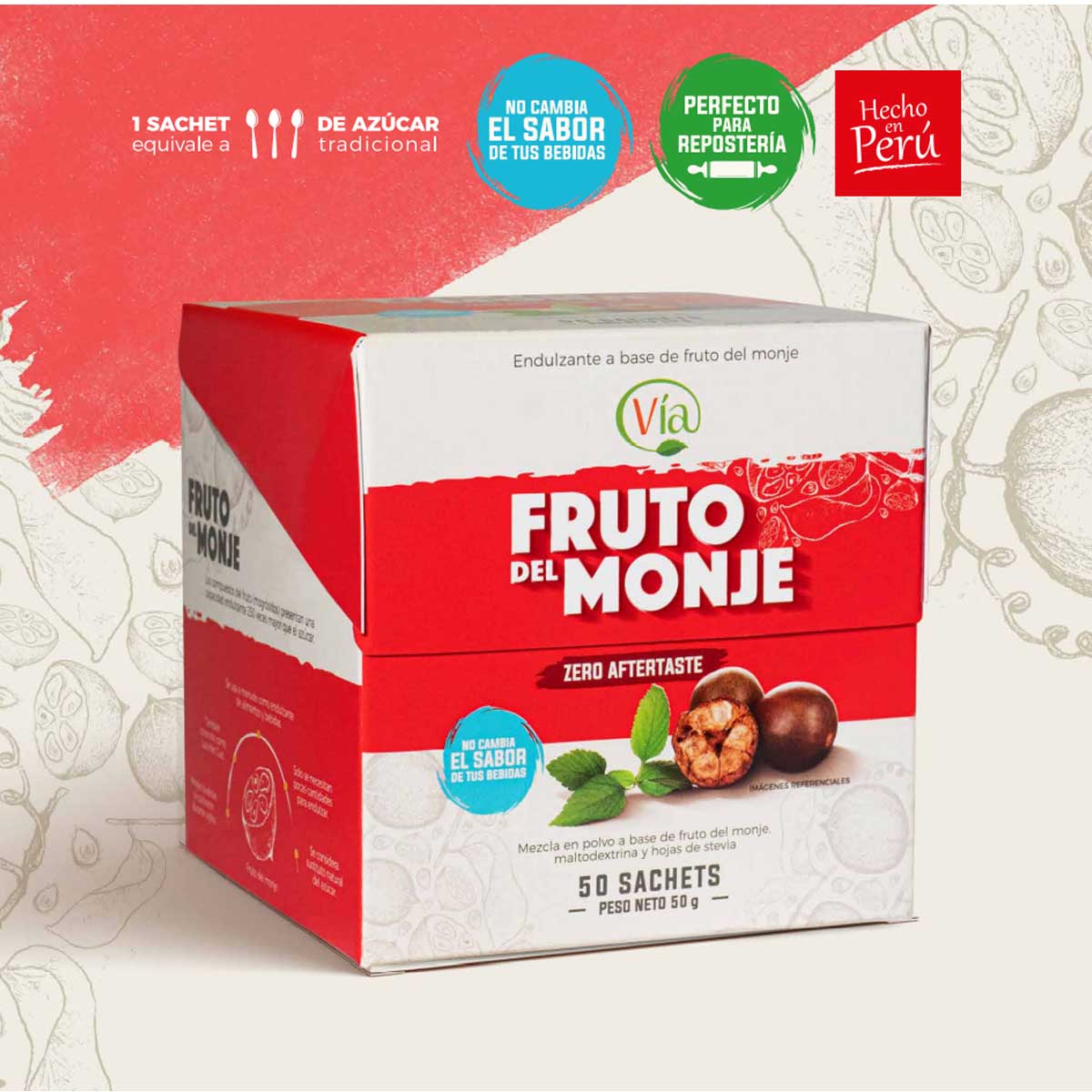 Fruto del Monje en Sachets x 50u – Endulzante Natural Sin Calorías