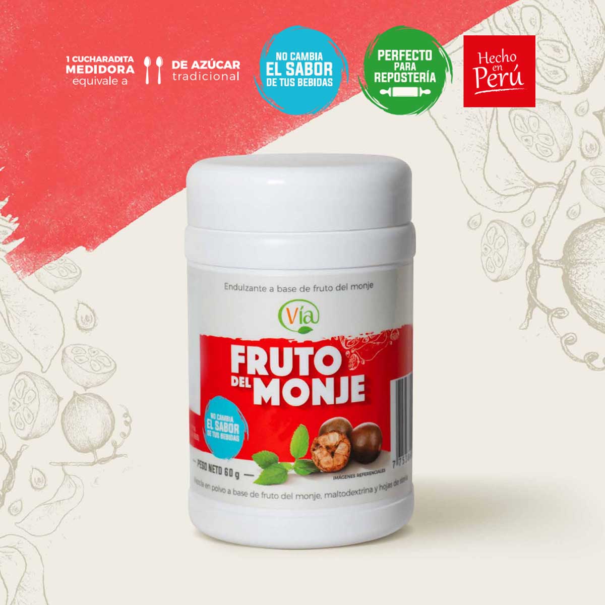 Fruto del Monje en Polvo x 60g – Endulzante Natural Sin Calorías