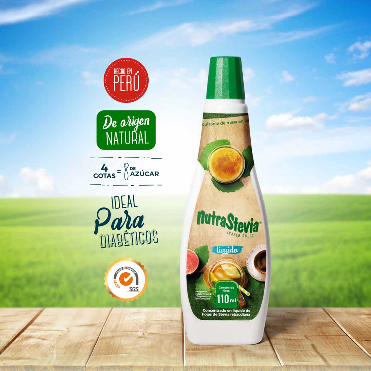 Stevia Líquida NutraStevia x 110ml – Endulzante Natural Sin Calorías