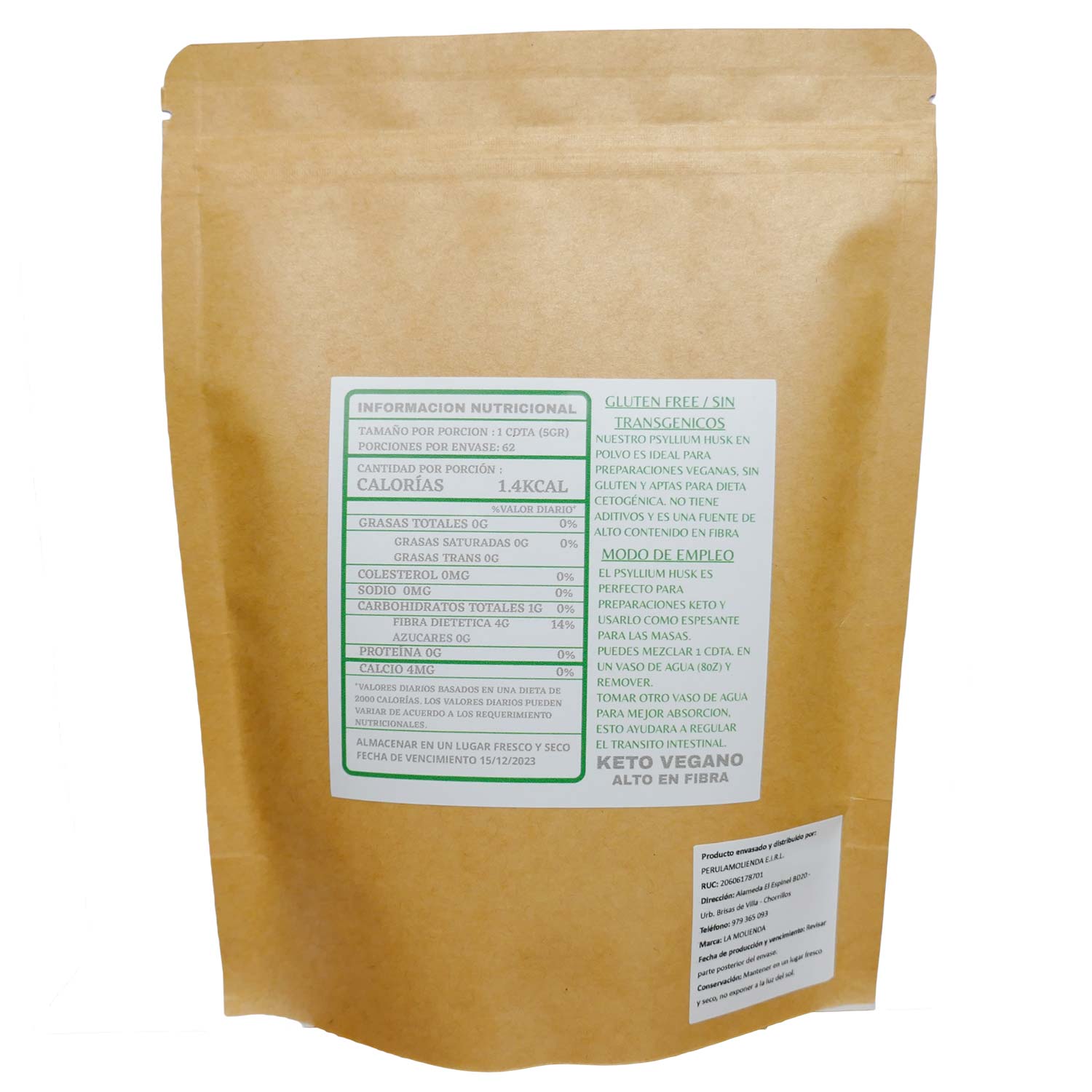 Psyllium Husk en polvo x 310g