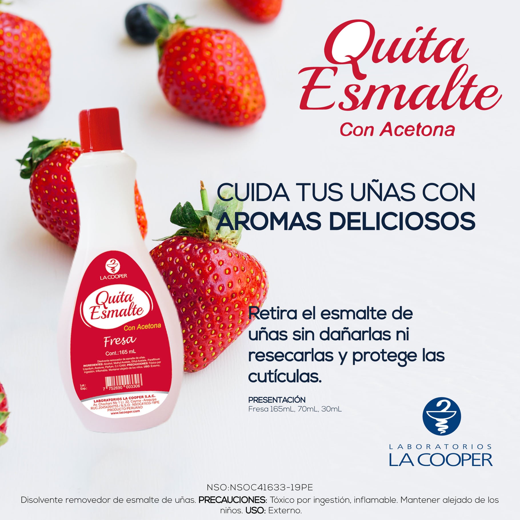 Quita Esmalte Fresa x 70ml