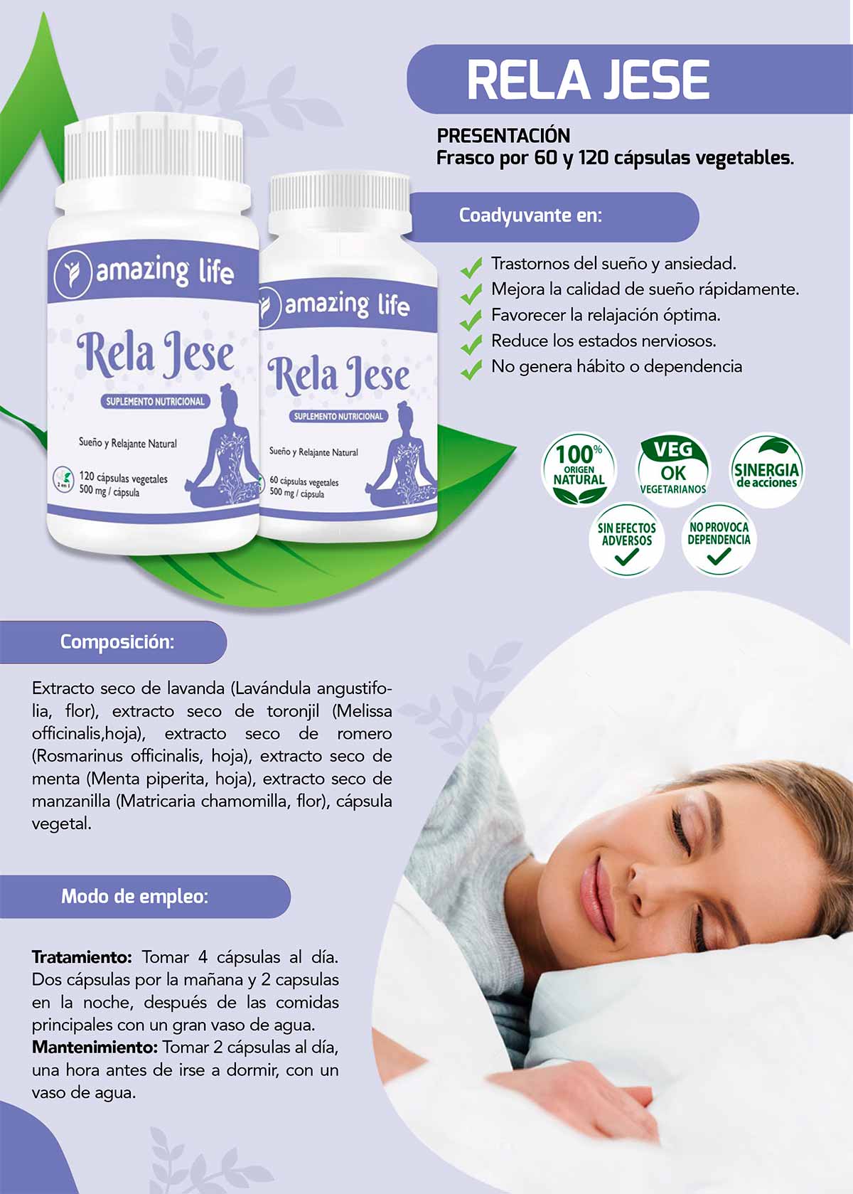 Rela Jese - Sueño y Relajante Natural en cápsulas (500mg)