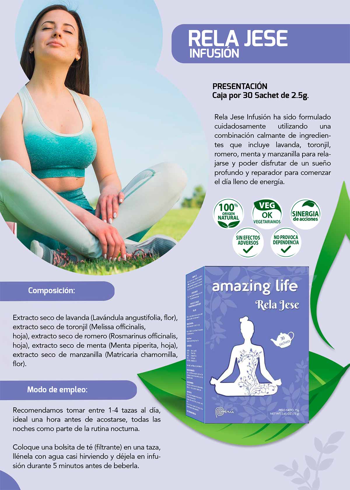 Infusión Rela Jese - Sueño y Relajante Natural caja x 30 sachets