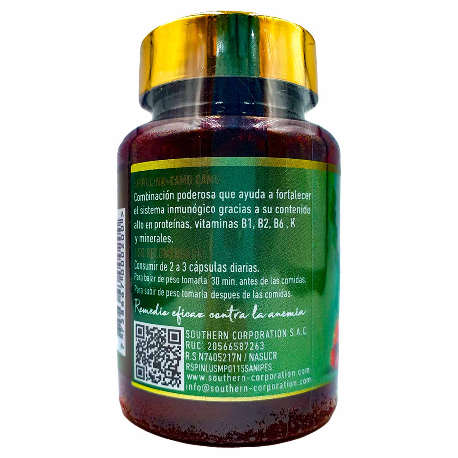 Espirulina + Camu Camu en cápsulas (90 x 500mg)