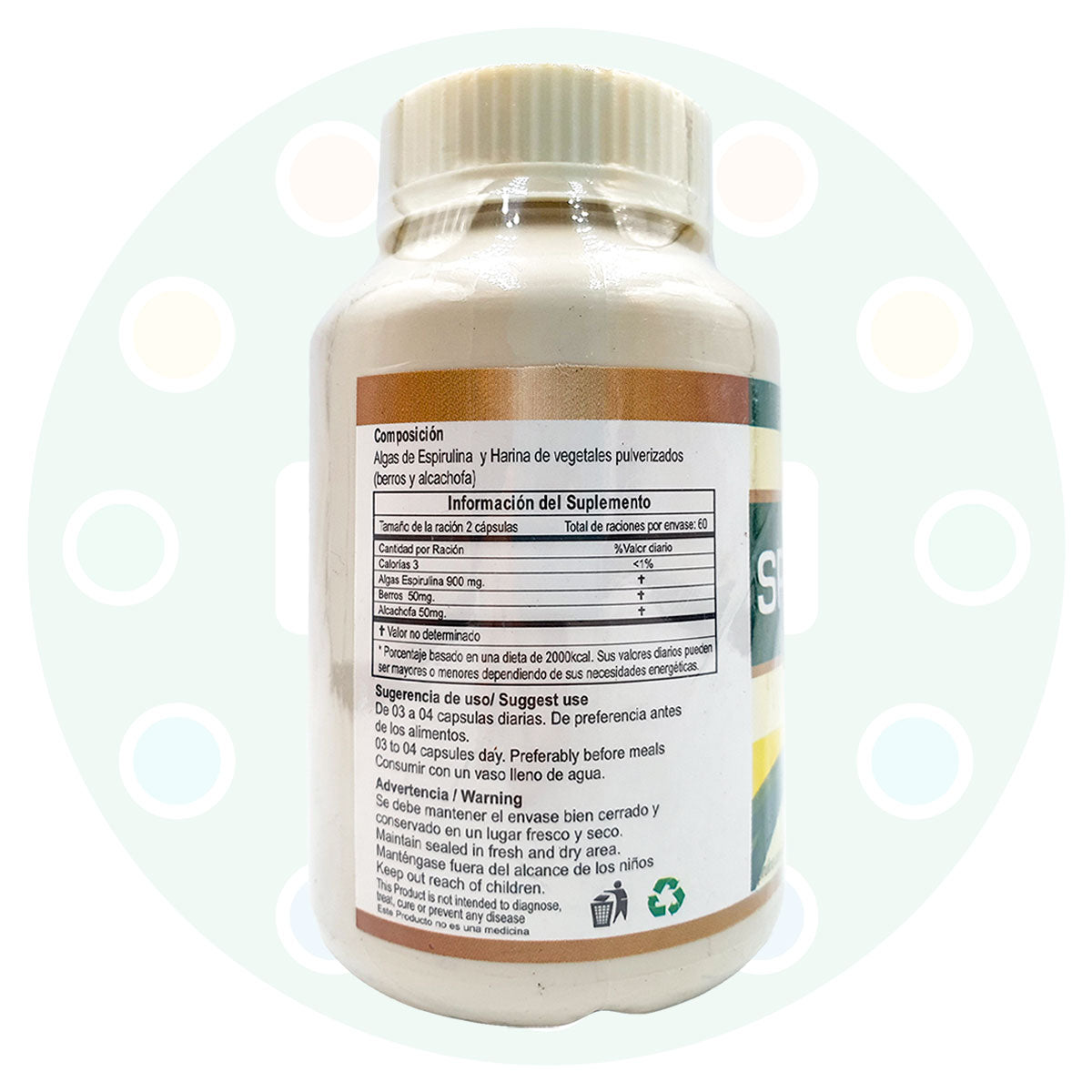 Espirulina en cápsulas (120 x 500mg)