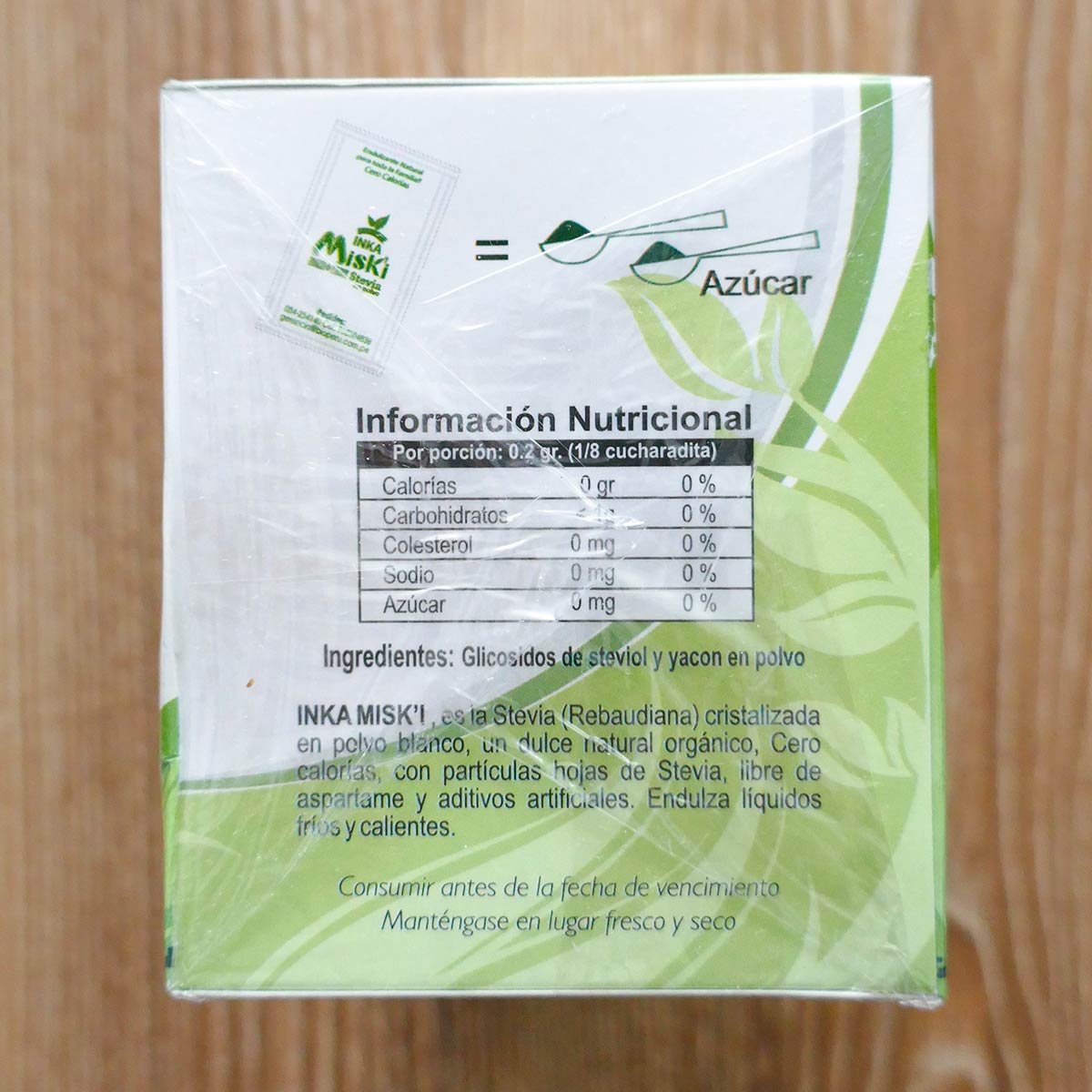 Inka Miski - Stevia Orgánica y Yacón en polvo - Stick Pack x 100u