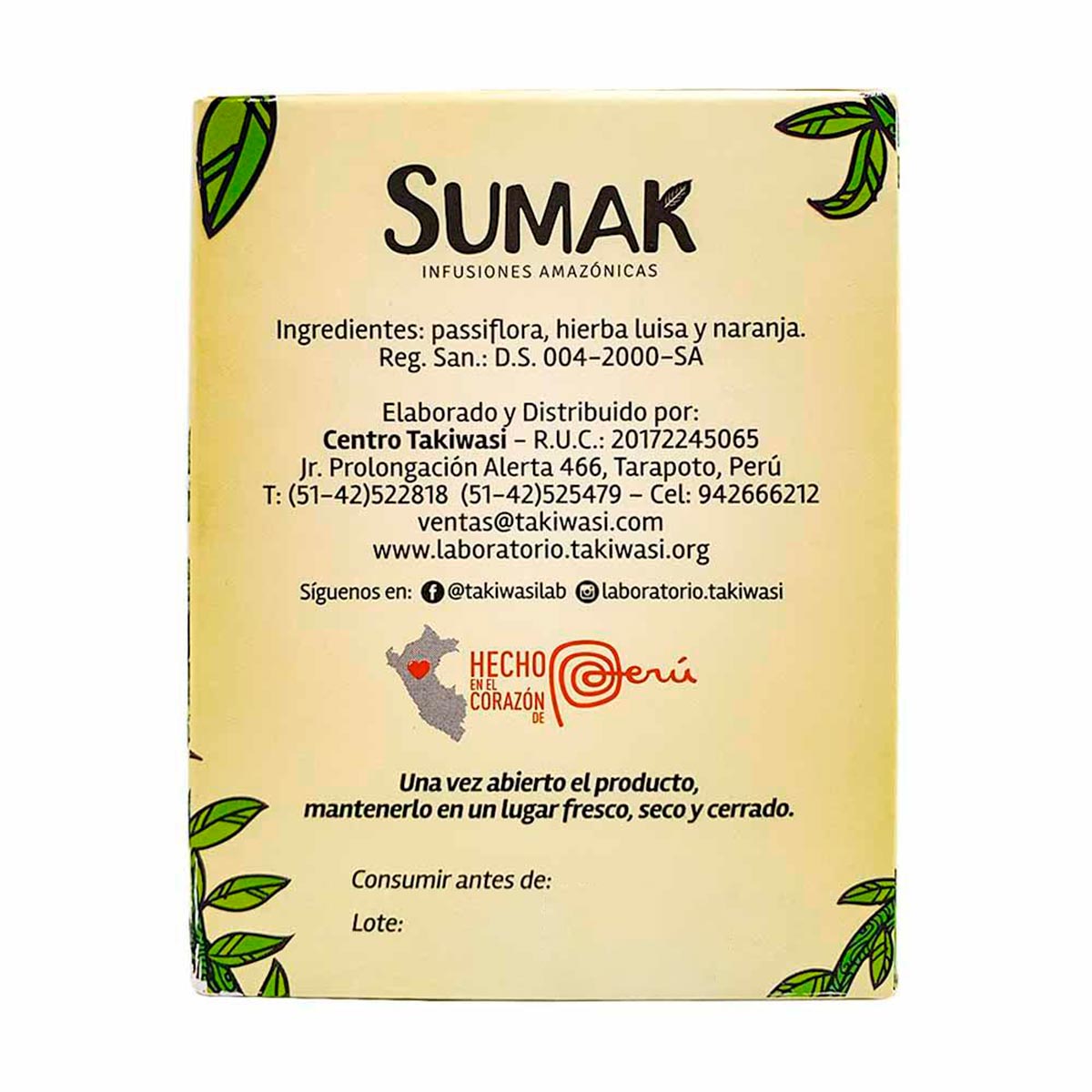 Bienestar Natural - Hojas Deshidratadas de Pasiflora, Hierba Luisa y Naranja x 30g