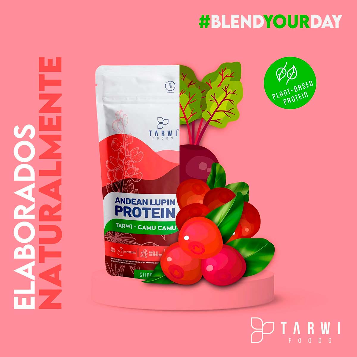 Tarwi con Camu Camu y Stevia – Proteína Vegetal Andina x 250g