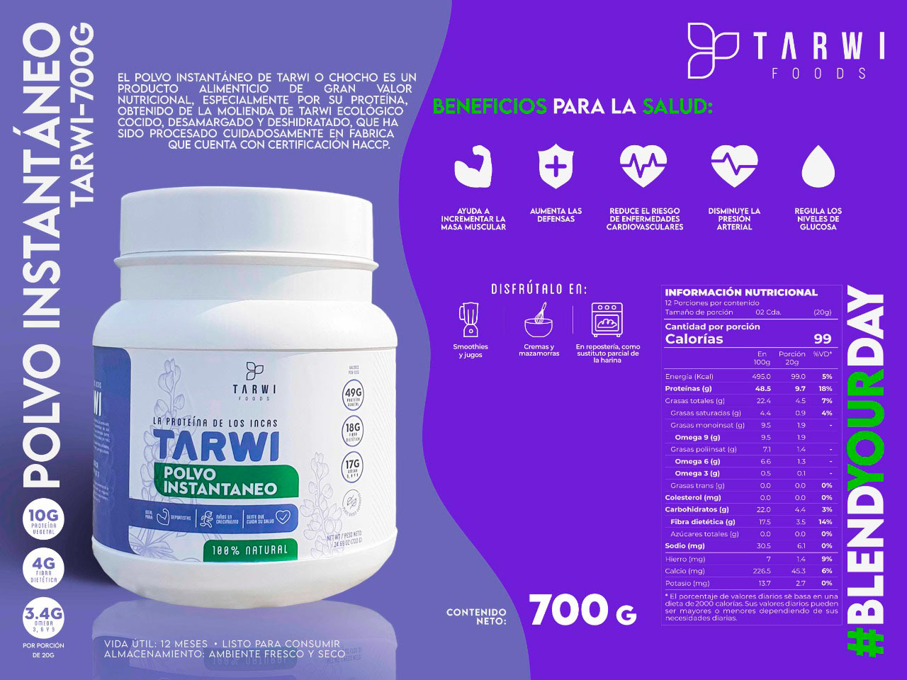 Tarwi en polvo x 700g