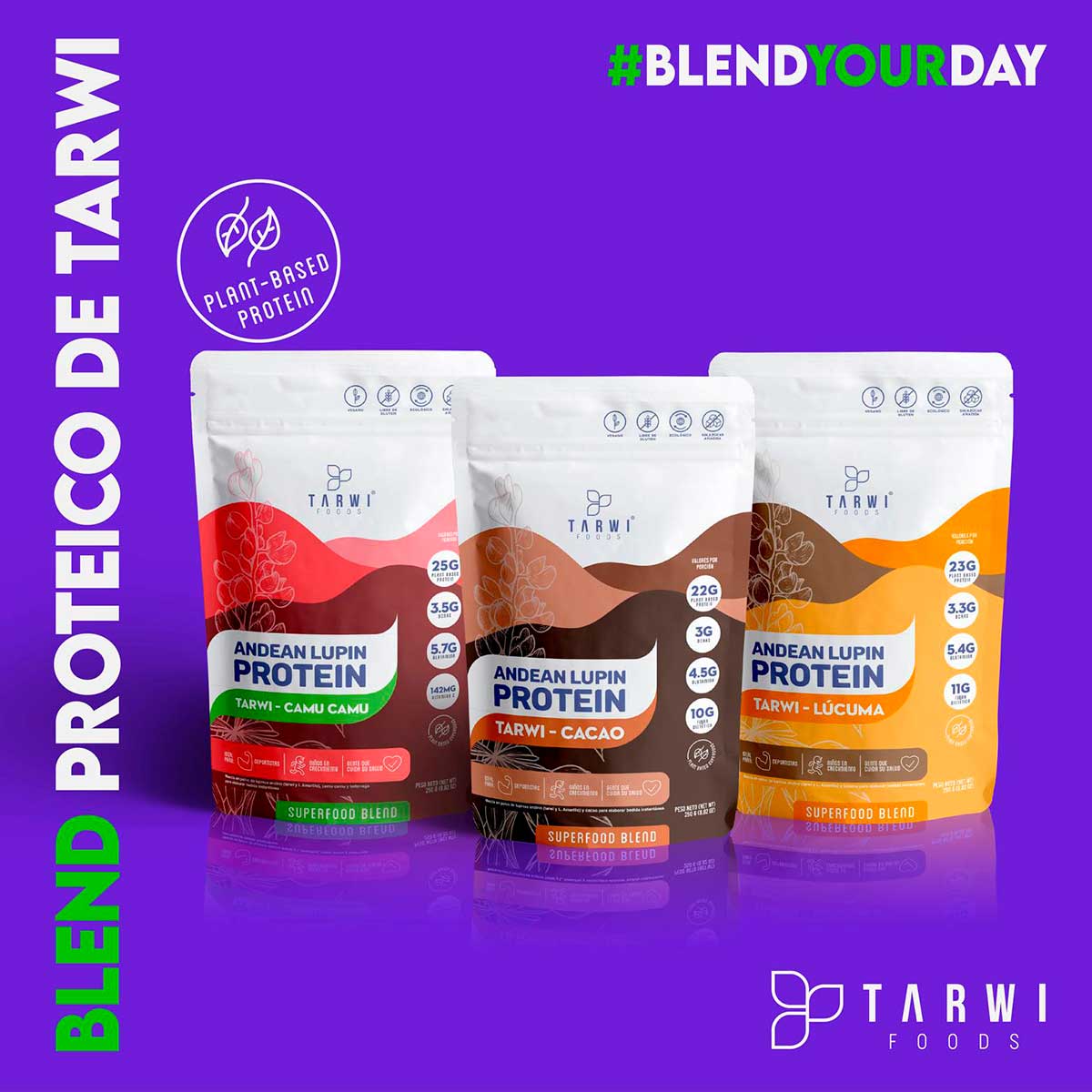 Tarwi con Camu Camu y Stevia – Proteína Vegetal Andina x 250g