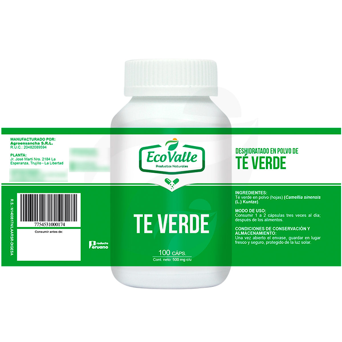 Té Verde en cápsulas (100 x 500mg)