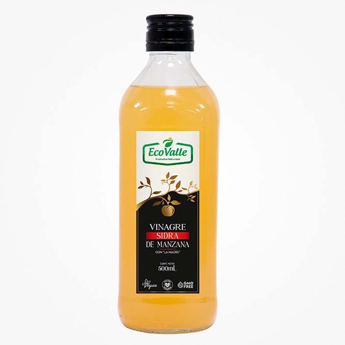 Vinagre de Sidra de Manzana x 500ml – Natural, Sin Pasteurizar y con Madre Activa
