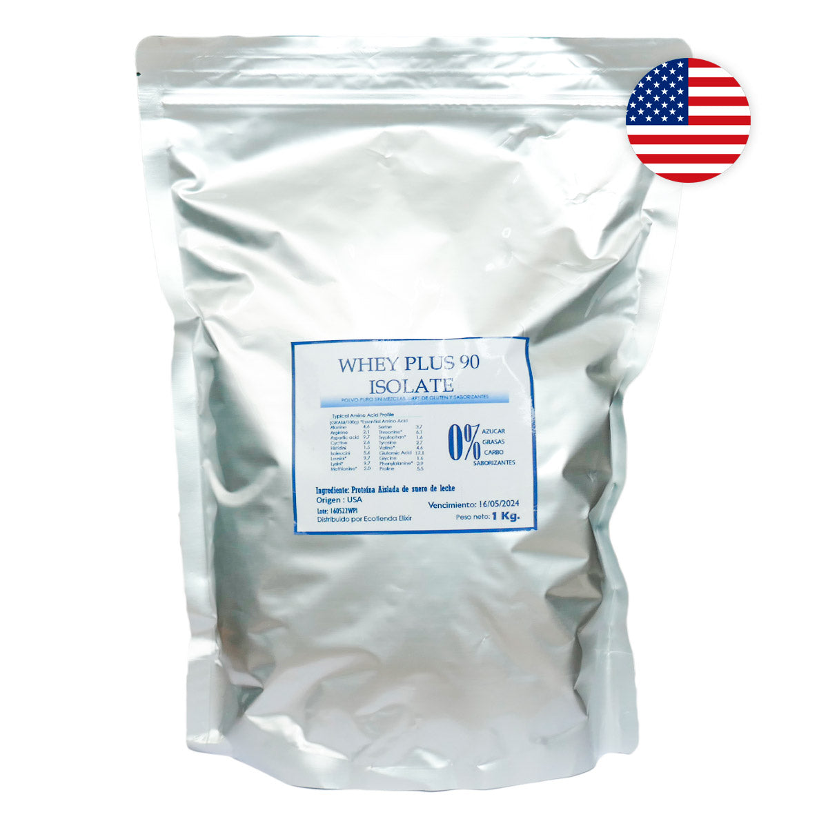 Whey Protein Isolate 90 Puro (Sin Aditivos) x 1Kg
