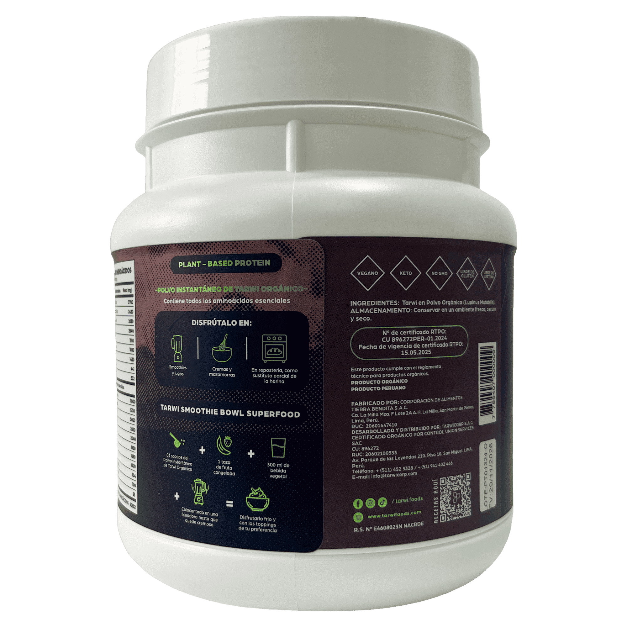 Tarwi en Polvo Instantáneo Orgánico x 500g