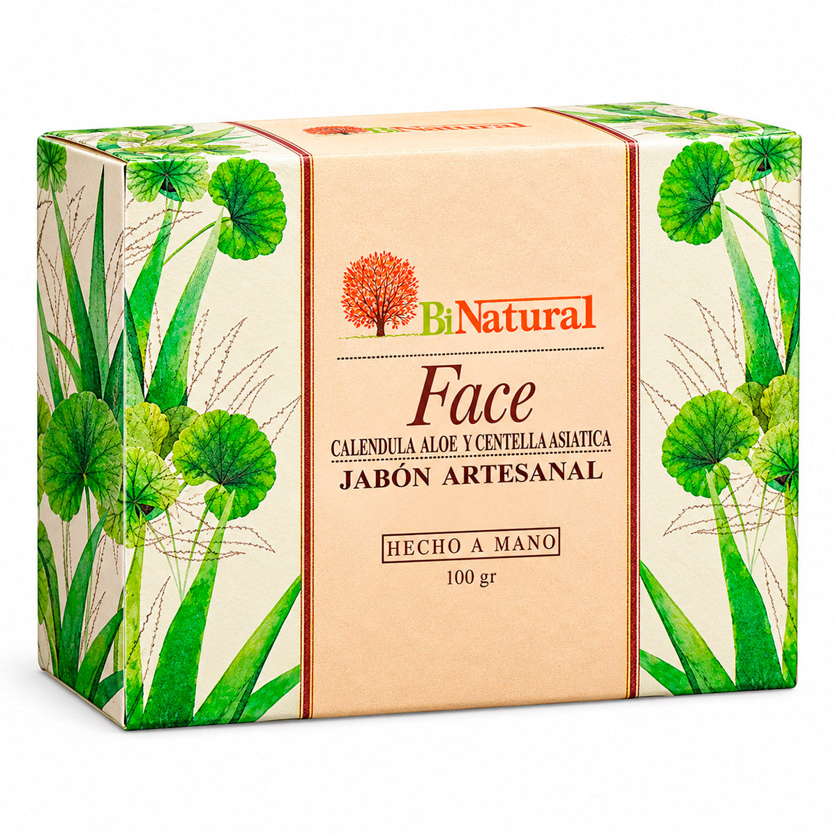 Jabón Artesanal de Caléndula, Centella Asiática y Aloe Vera x 100g