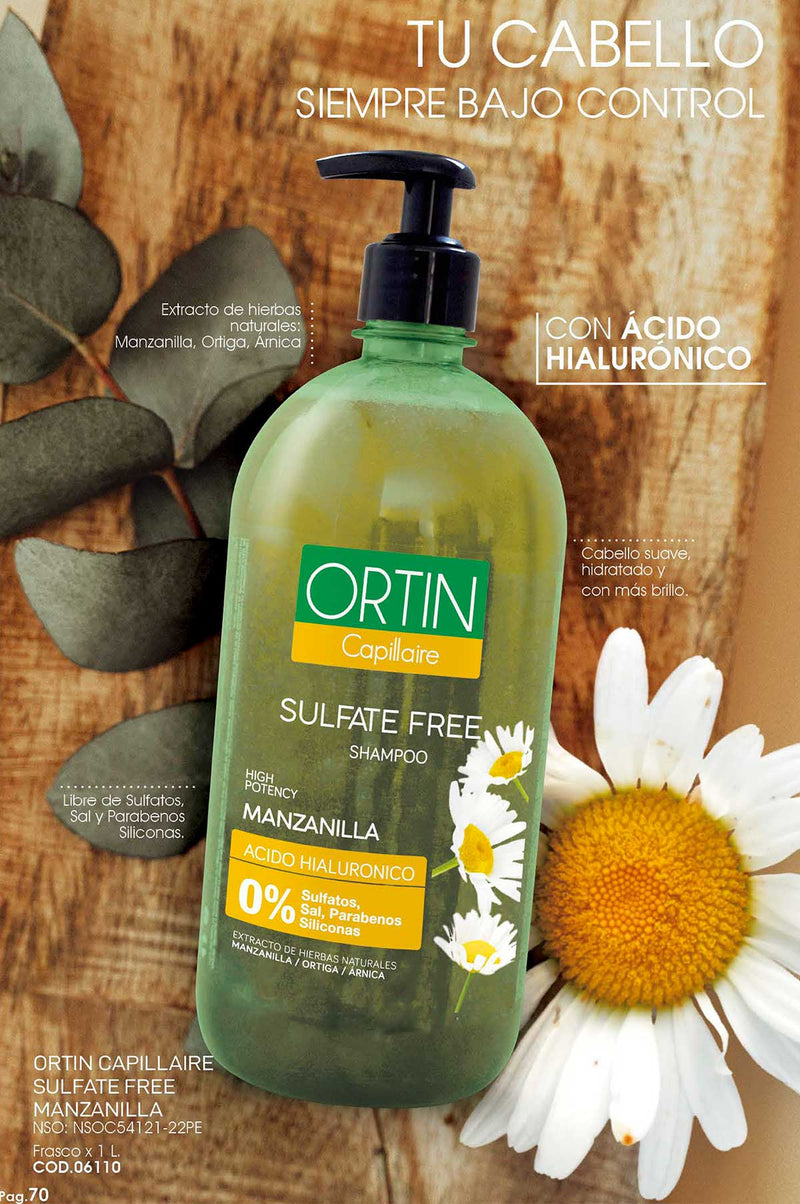 Shampoo Ortin Capillaire con Manzanilla x 1 litro