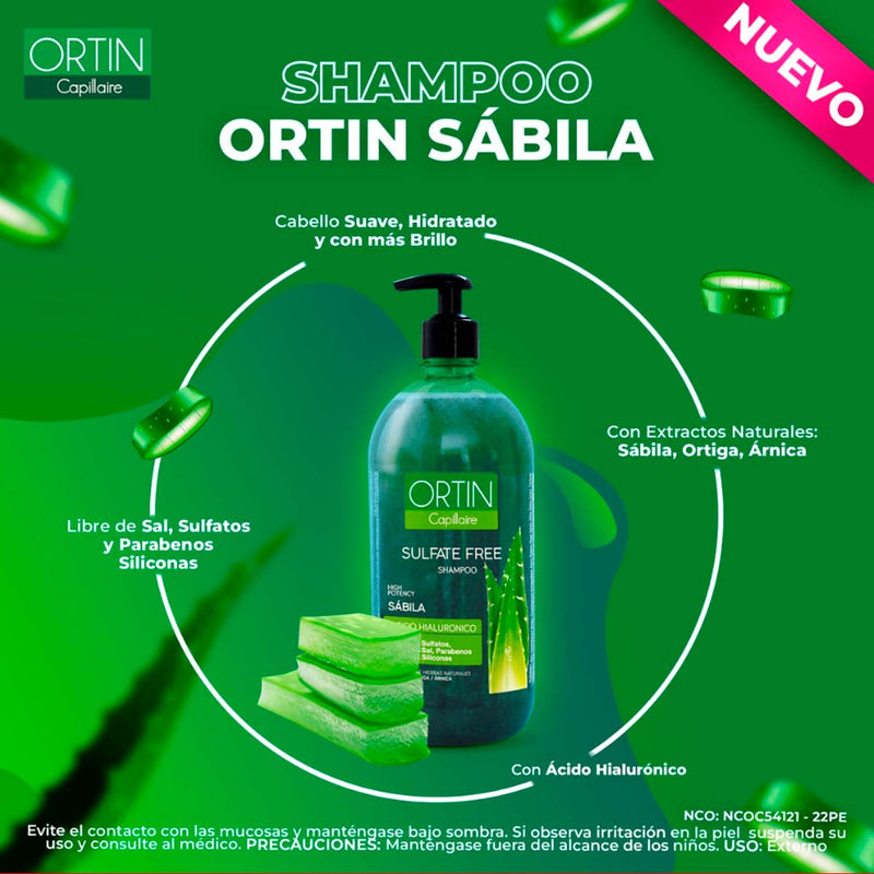 Shampoo Ortin Capillaire con Sábila x 1 litro