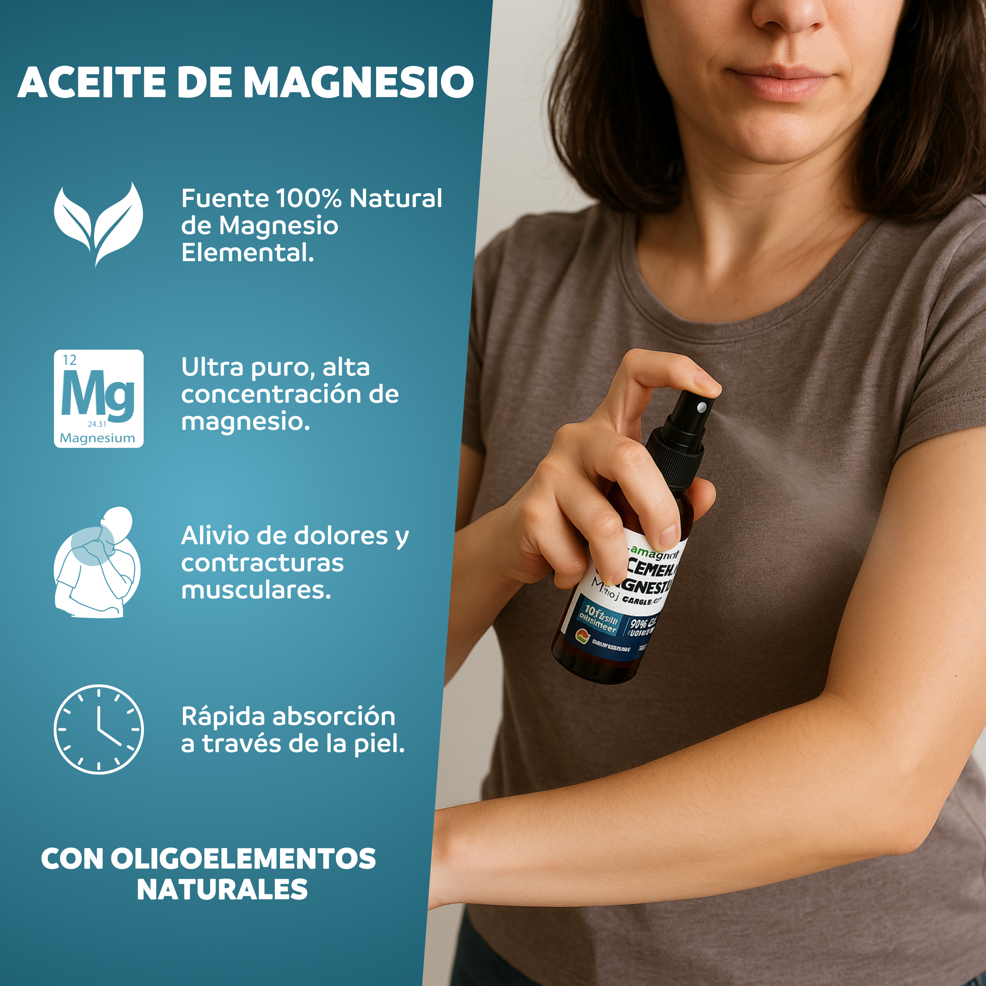 Aceite de Magnesio en Spray x 100ml | Relajación y Recuperación Muscular