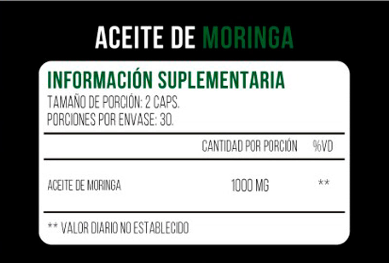 Aceite de Moringa en cápsulas (60 x 500mg)