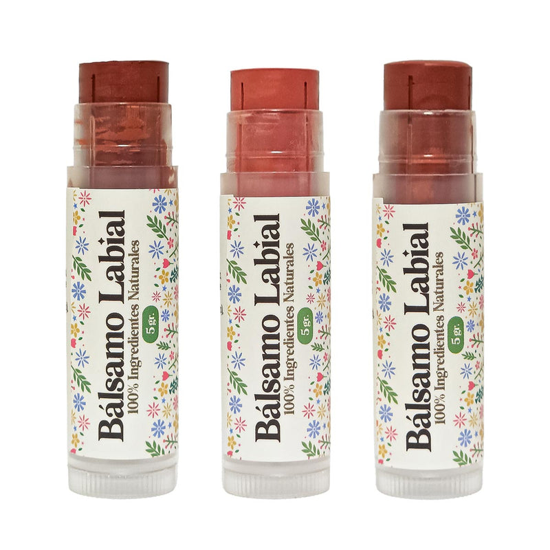Bálsamo Labial 100% Natural con Color (Latina, Rose, Exótica)