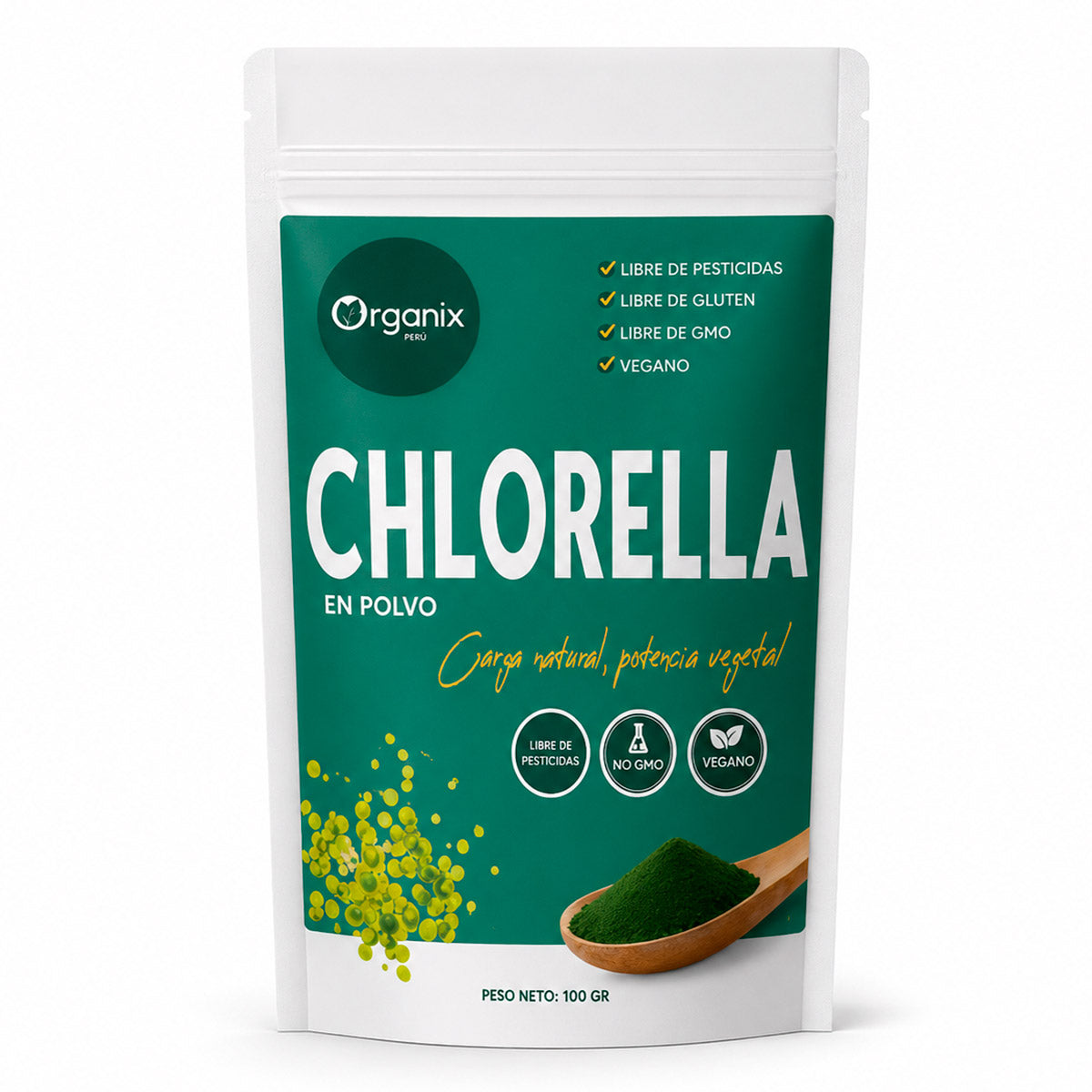 Chlorella (Alga Detox, Clorofila y Proteína Vegana) en polvo x 100g