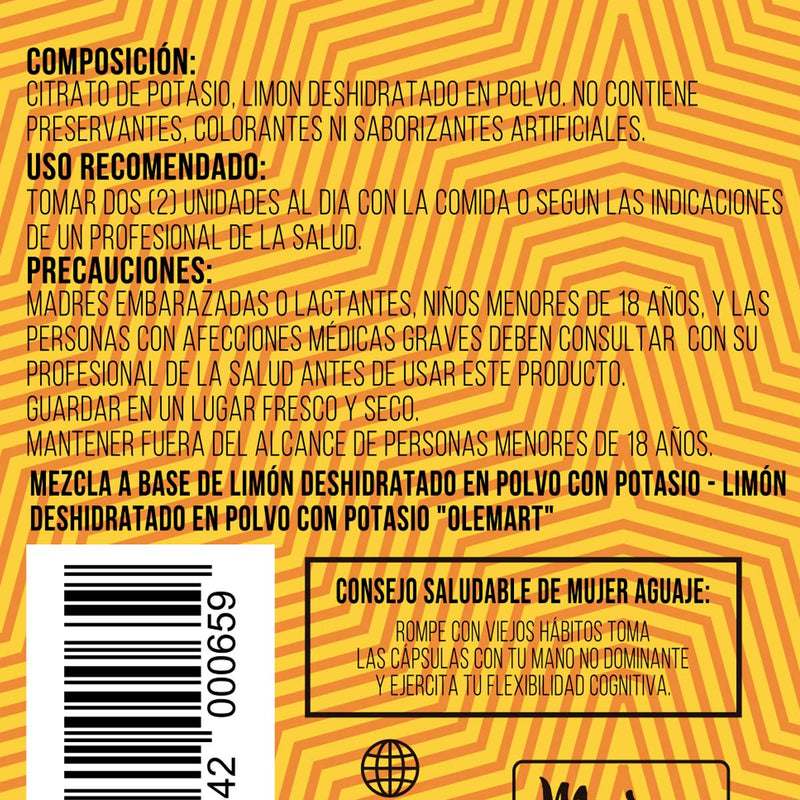 Citrato de Potasio en cápsulas (90 x 800mg)