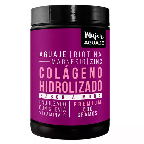 Colágeno Hidrolizado Premium con Aguaje, Biotina, Magnesio y Zinc - Sabor Natural a Mora x 500g