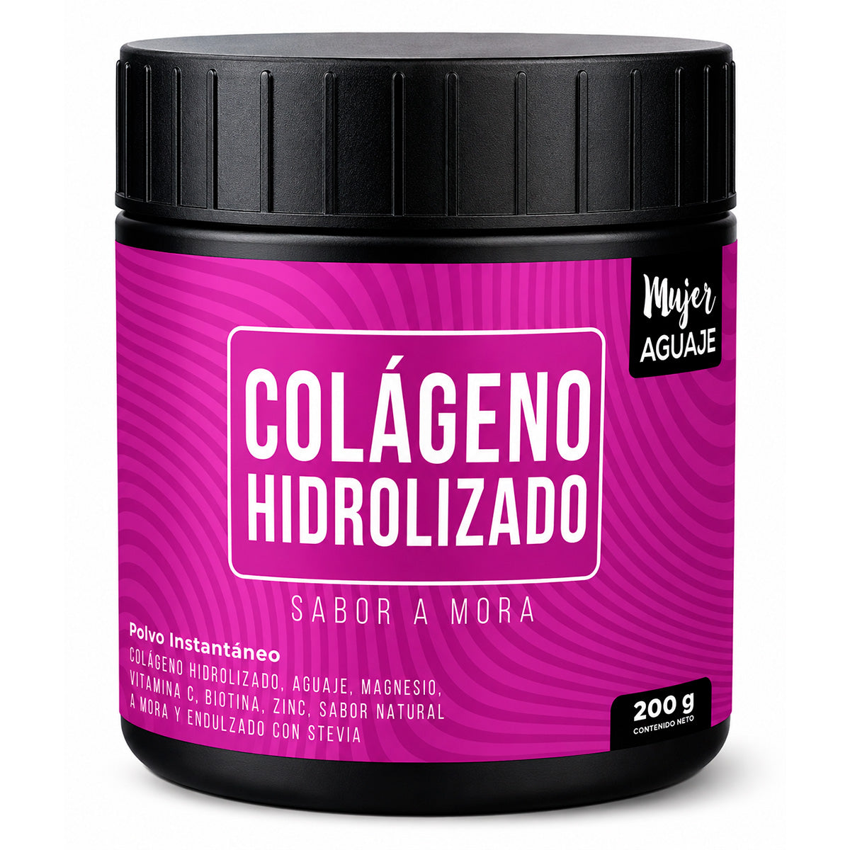 Colágeno Hidrolizado Premium con Aguaje, Biotina, Magnesio y Zinc - Sabor Natural a Mora x 200g