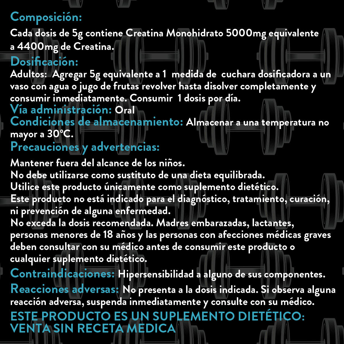 Creatina Monohidratada Pura x 300g – Aumenta tu fuerza, energía y masa muscular