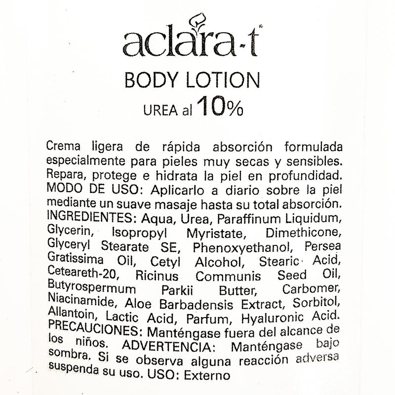 Crema Corporal Body Lotion 10% de Urea - Piel Muy Seca y Sensible