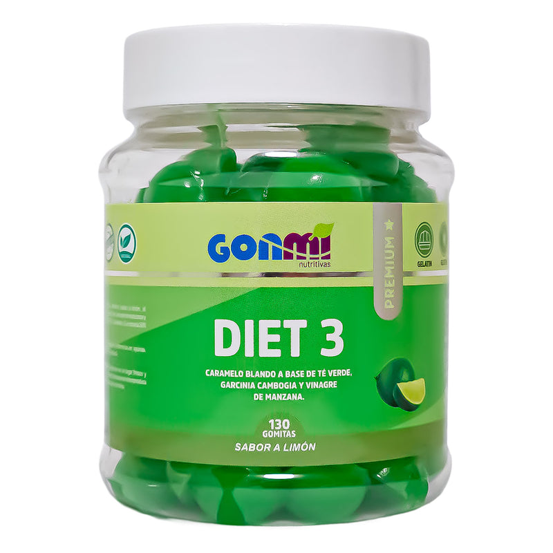 Gomitas Diet 3 - Vinagre de Manzana, Garcinia Cambogia y Té Verde x 130u